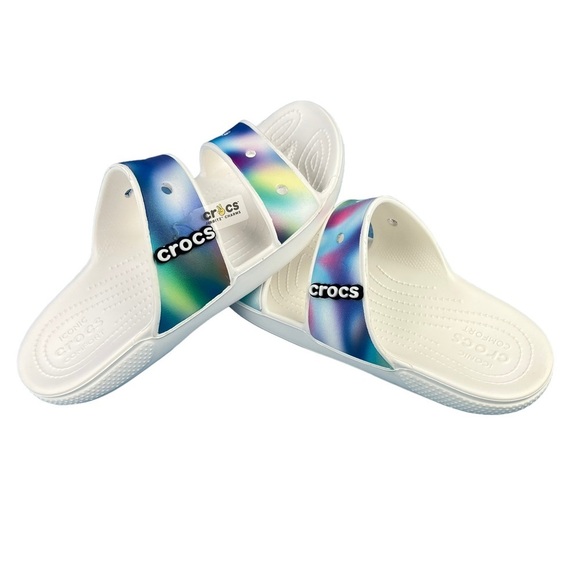 Crocs Classic Solarized Sandals Tie Dye Double Straps Slip On Size M10 W12 - Picture 7 of 12